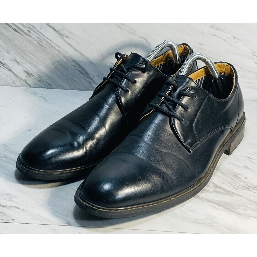 David Stone Mens Black classic Dress Shoes Size 8M leather